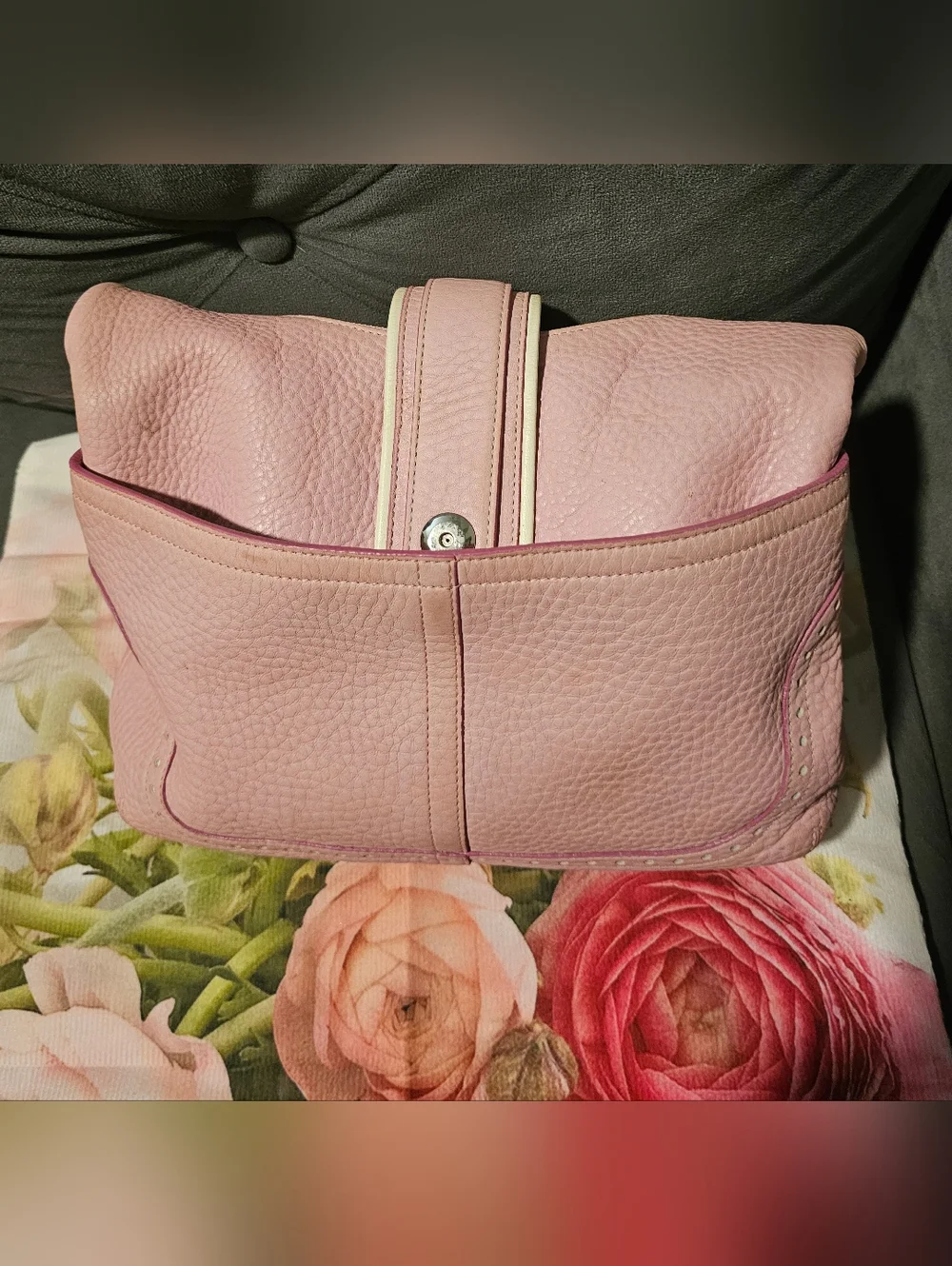 Coach Hampton Pink Pebble Handbag - Picture 3 of 6